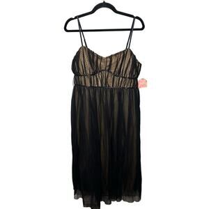 Arula Bustier Tank Black Lace Overlay Midi Dress